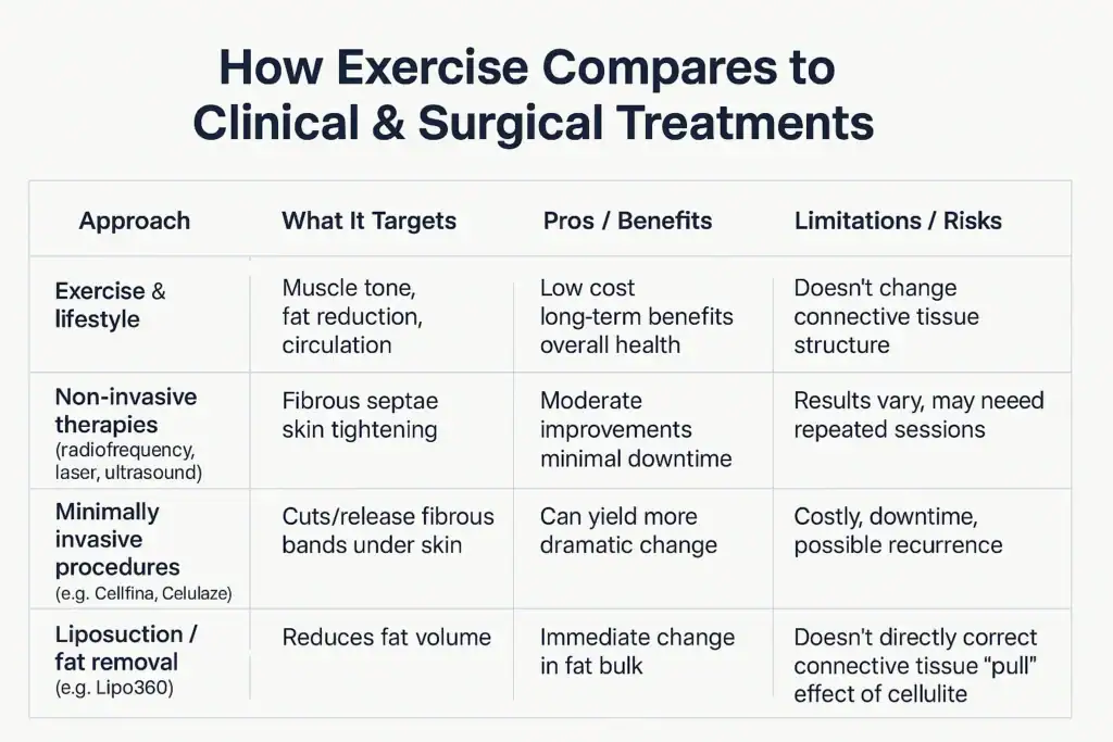 Sculpting Your Bum: Can Toning Exercises Really Reduce Cellulite? 2 How exercise compares to treatments from Lipo 360 Bellshill