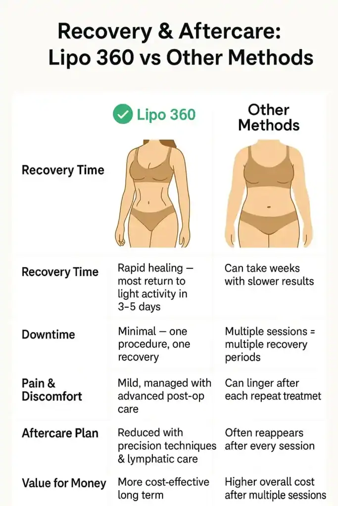 Recovery and Aftercare for Fat-Dissolving Surgery 2 Table to show fat dissolving injection aftercare Bellshill