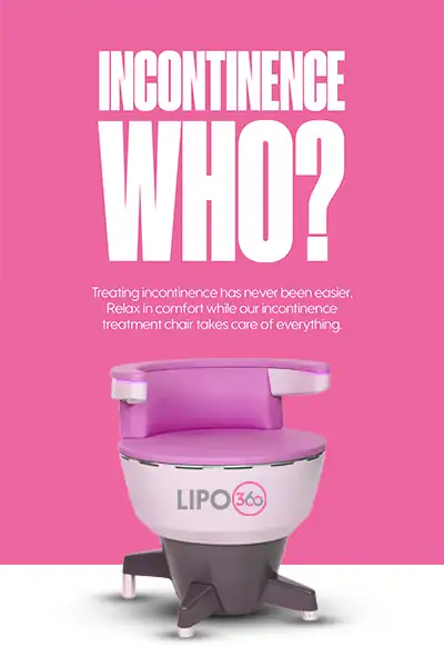 LIPO360 EMS Chair Can Help with Urinary Incontinence 2 Image of a urinary incontinence treatment seat Bellshill